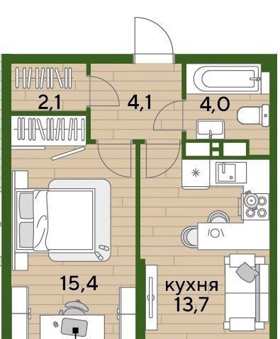 квартира г Краснодар р-н Прикубанский Догма Парк мкр фото 2