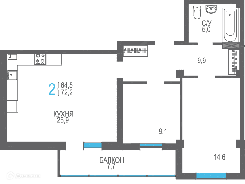 квартира г Феодосия ш Симферопольское 48 городской округ Феодосия фото 1