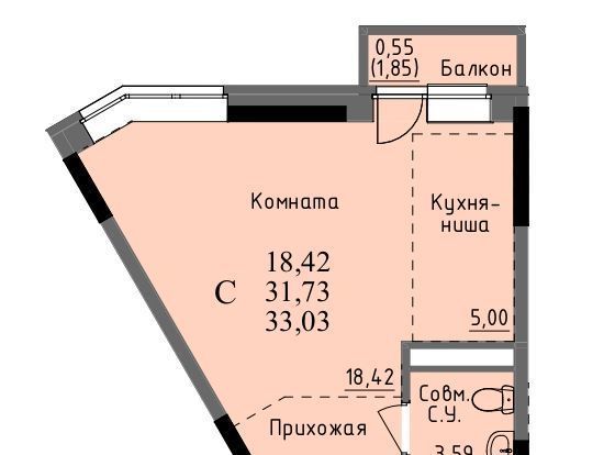 квартира г Ижевск р-н Первомайский проезд Ключевой 23а Поселок фото 1