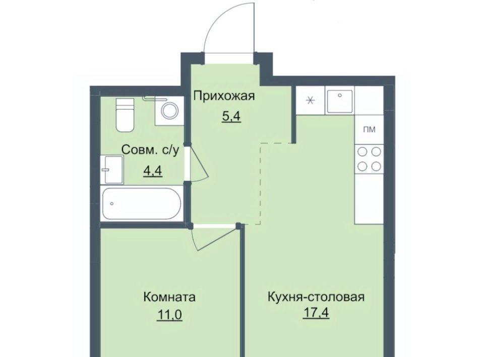 квартира г Ижевск р-н Октябрьский Северо-Западный ЖК «Истории» 4 жилрайон, 4-й мкр фото 1