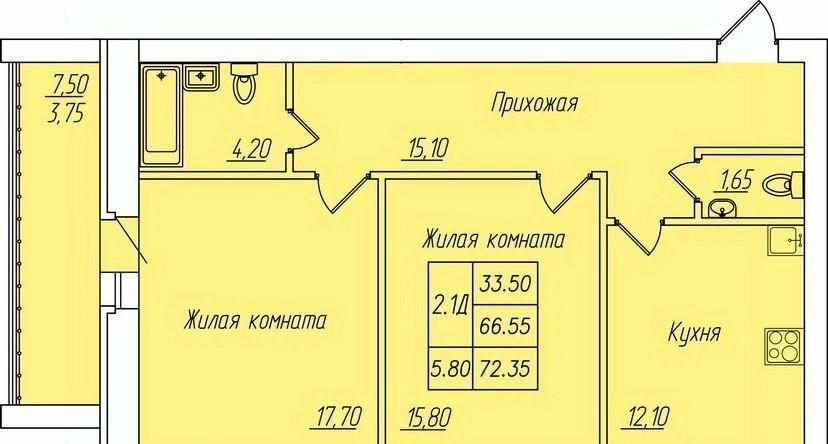 квартира г Чебоксары р-н Калининский ул Анатолия Игумнова 28 фото 1