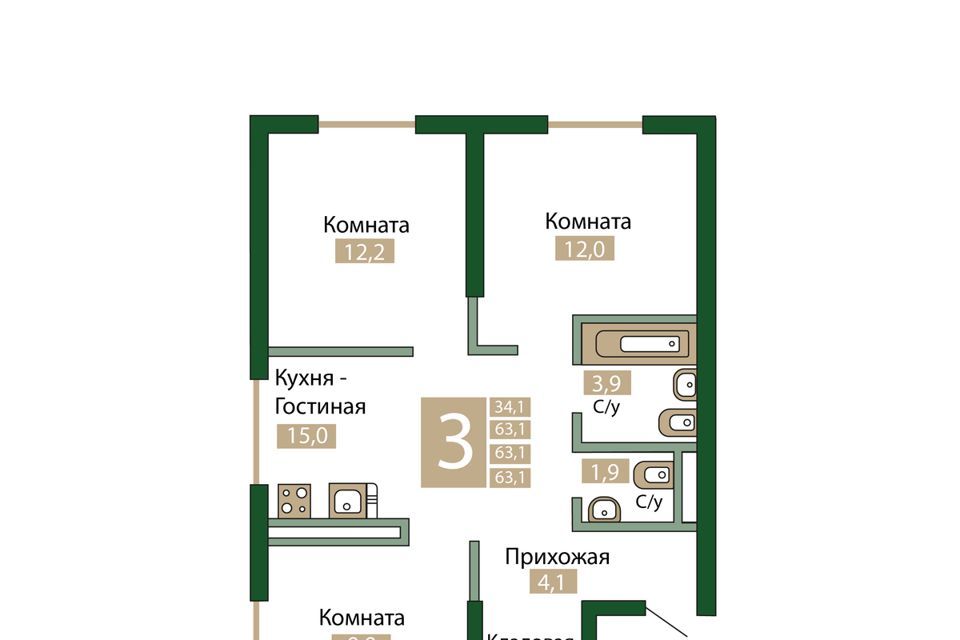 квартира г Симферополь ул Парковая 5 городской округ Симферополь фото 1