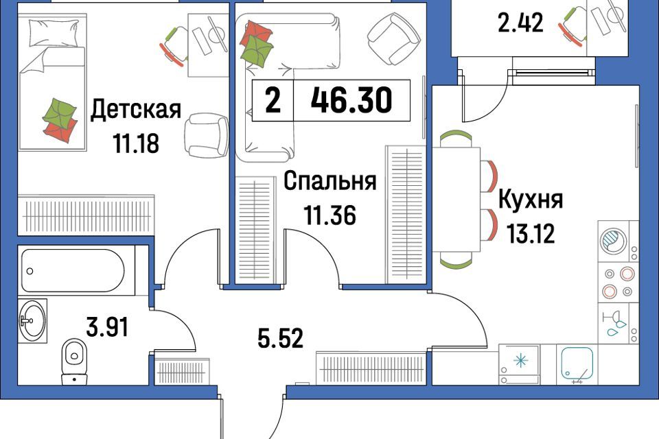 квартира р-н Всеволожский г Мурино ул Екатерининская 17 фото 1