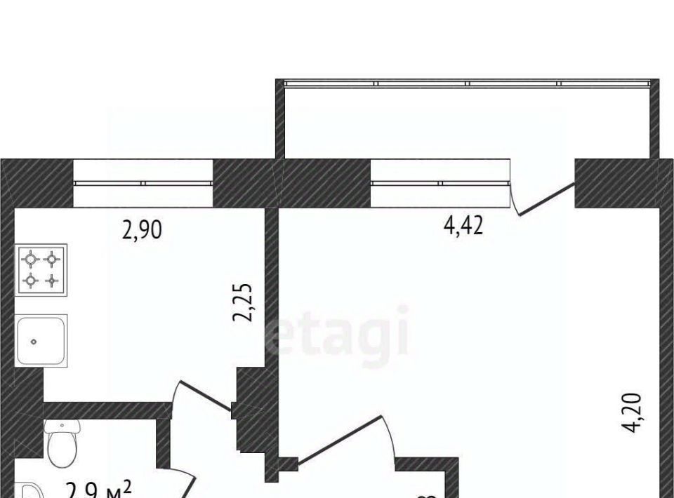 квартира г Кемерово р-н Ленинский пр-кт Комсомольский 43 фото 13