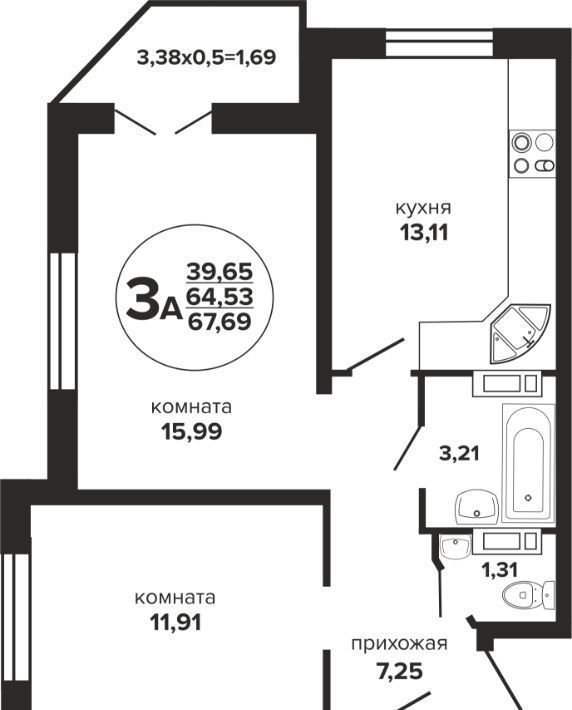 квартира г Краснодар р-н Прикубанский ул Российская 257/7 1 фото 1