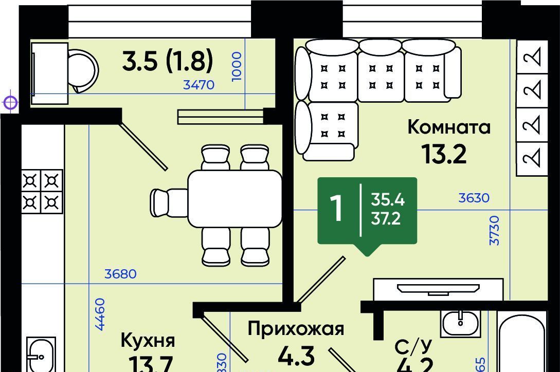 квартира г Батайск ул Олимпийское Кольцо 36к/3 фото 1