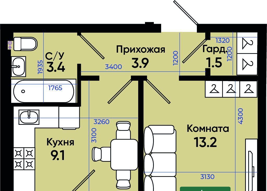 квартира г Батайск ул Олимпийское Кольцо 36к/19 фото 1