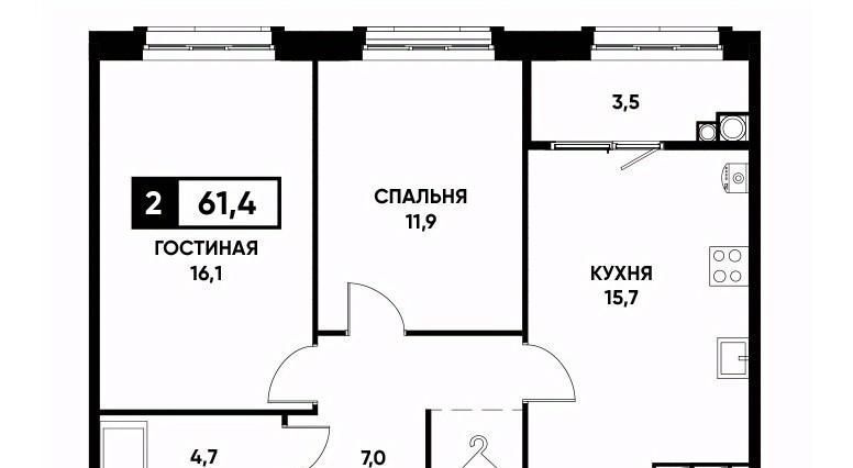 квартира г Ставрополь р-н Промышленный ул Николая Голодникова 7к/1 фото 1