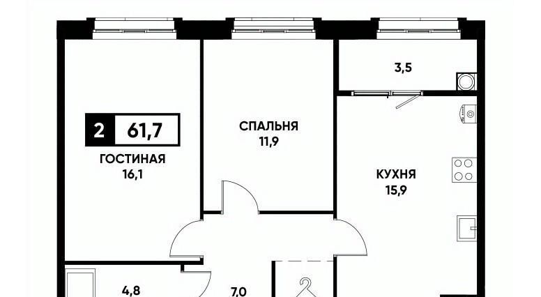 квартира г Ставрополь р-н Промышленный ул Николая Голодникова 7к/1 фото 1