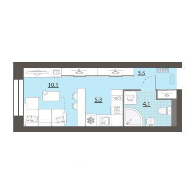 квартира г Екатеринбург Уральская Центральный ЖК «Азина 16» жилрайон фото 1