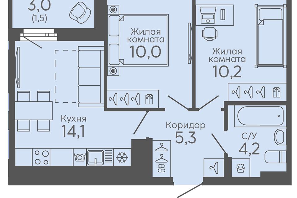 квартира г Екатеринбург б-р Новосинарский 4 Екатеринбург, муниципальное образование фото 1