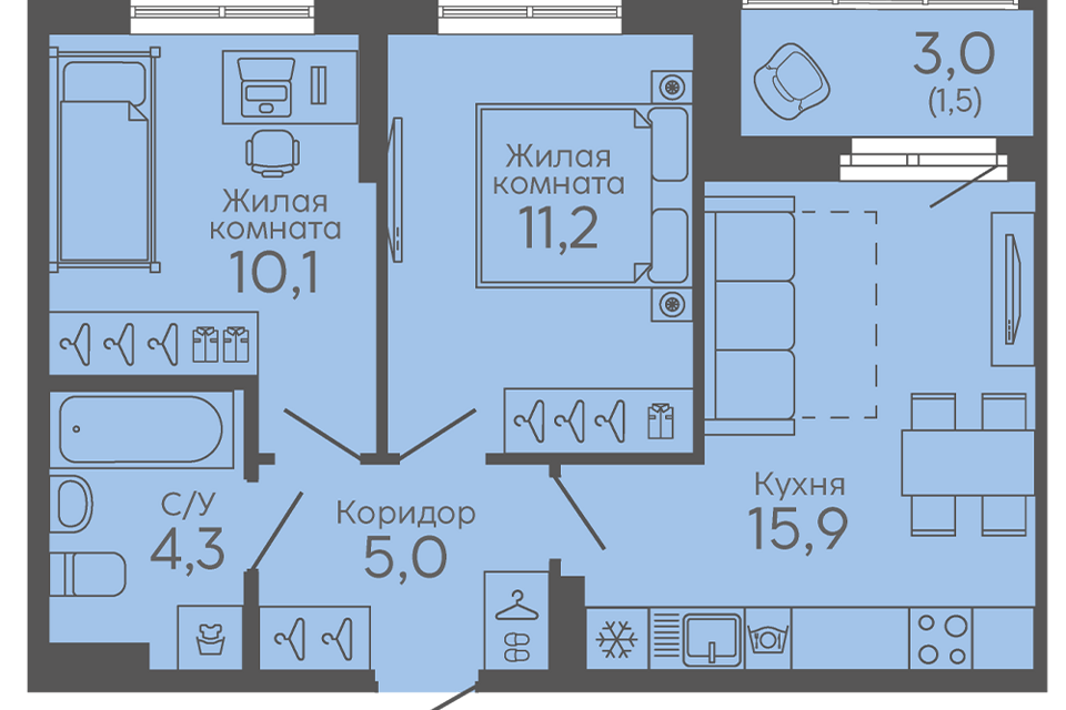 квартира г Екатеринбург б-р Новосинарский 4 Екатеринбург, муниципальное образование фото 1