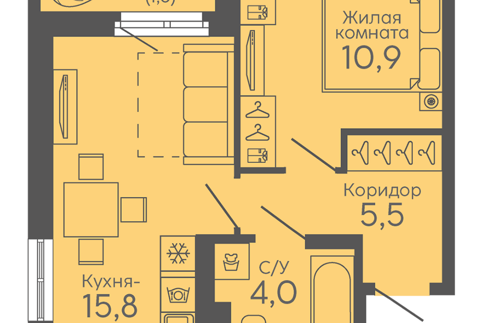 квартира г Екатеринбург б-р Новосинарский 4 Екатеринбург, муниципальное образование фото 1