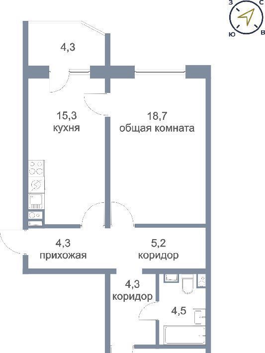 квартира г Нефтеюганск мкр 17-й 7/1 фото 1