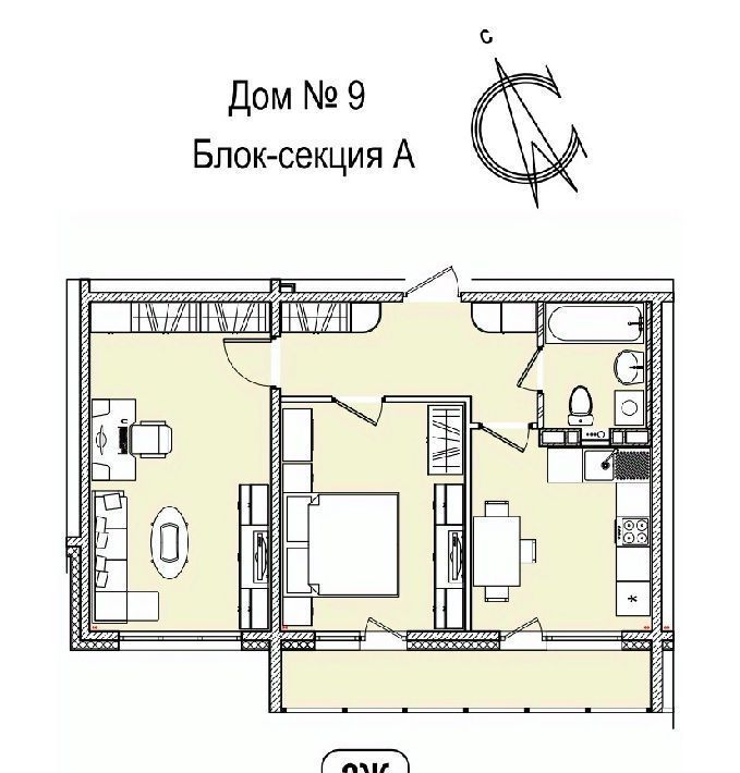 квартира г Кемерово р-н Заводский 55-й микрорайон 9 фото 1