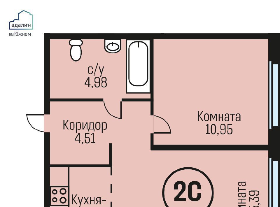 квартира г Барнаул рп Южный тракт Южный 15к/8 фото 1
