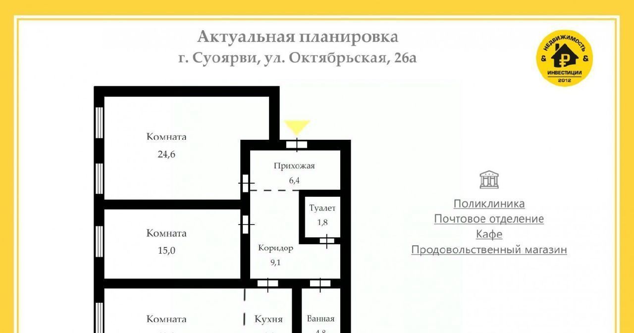 квартира р-н Суоярвский г Суоярви ул Октябрьская 26а фото 2