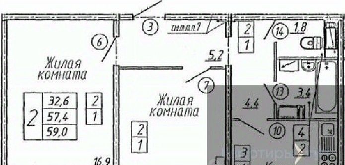 квартира г Воронеж р-н Левобережный ул Ленинградская 26 фото 1