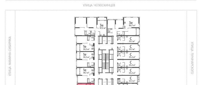 квартира г Екатеринбург Уральская Центральный ЖК «Азина 16» жилрайон фото 2