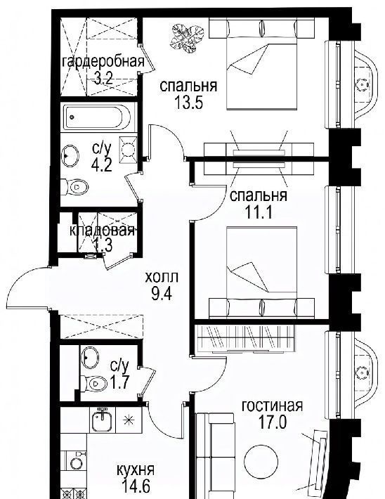 квартира г Москва метро Электрозаводская проезд Проектируемый 727-й фото 1