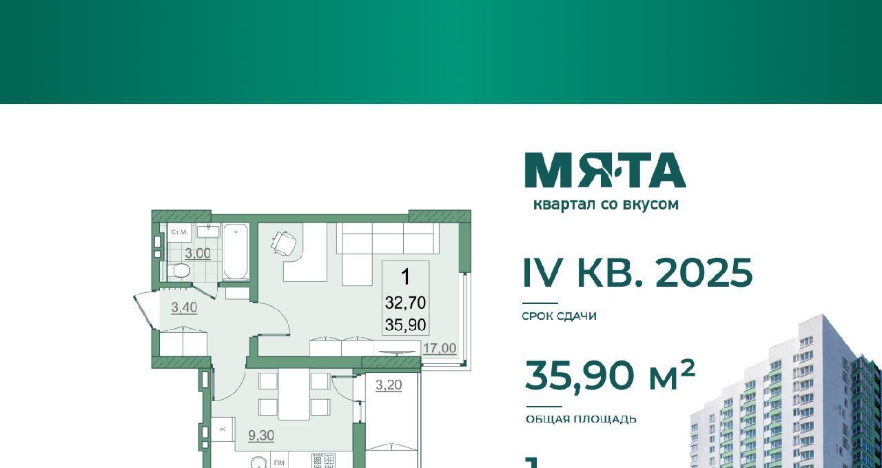 квартира г Саратов р-н Кировский 10-й микрорайон Солнечный 2 ЖК Мята жилрайон фото 2