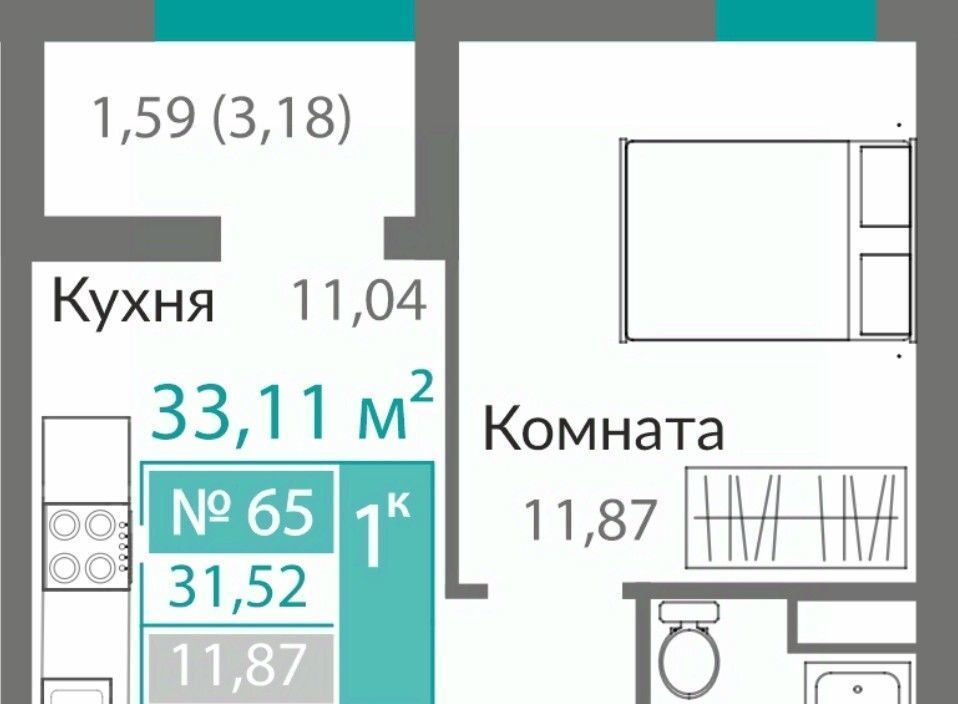 квартира г Симферополь р-н Киевский Горизонты жилой комплекс фото 1