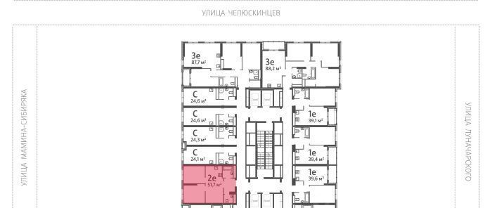 квартира г Екатеринбург Уральская Центральный ЖК «Азина 16» жилрайон фото 2