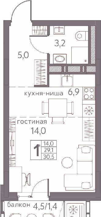 квартира г Пермь р-н Мотовилихинский ул Серебристая 3 фото 1