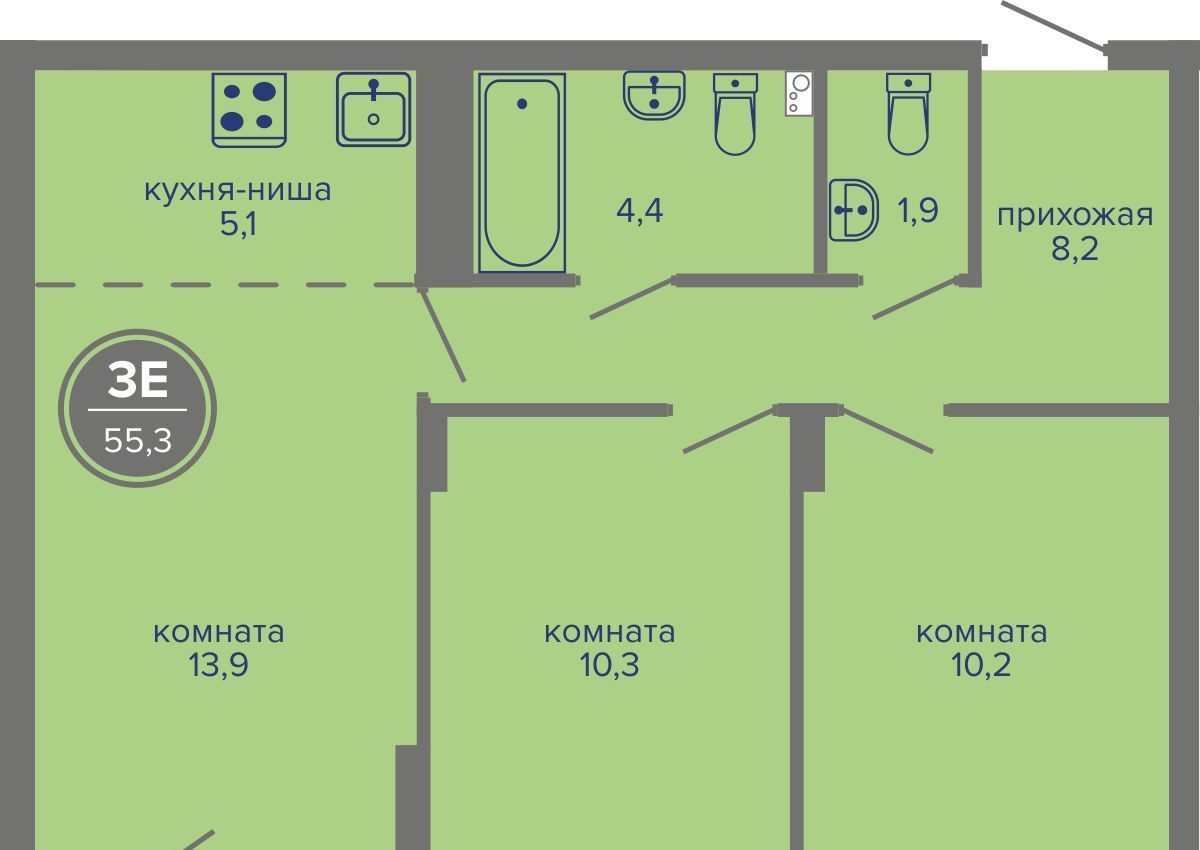 квартира г Пермь р-н Индустриальный ш Космонавтов 309а фото 1