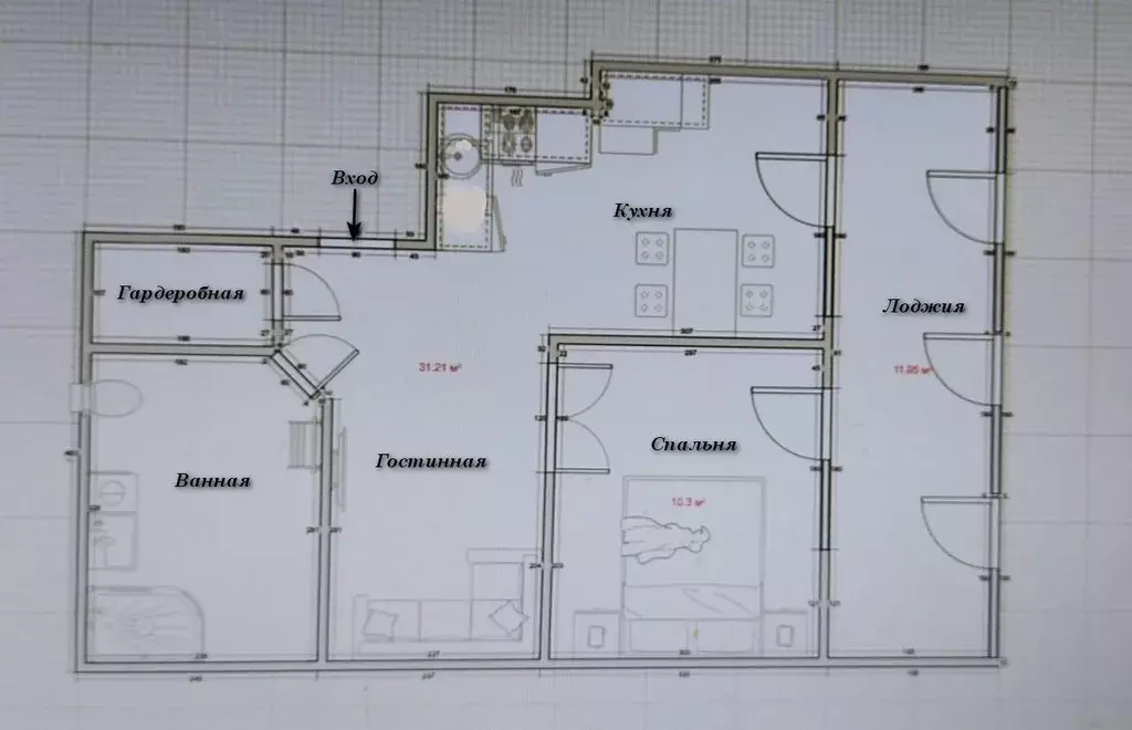 квартира г Калининград ул Космонавта Леонова 47 фото 24