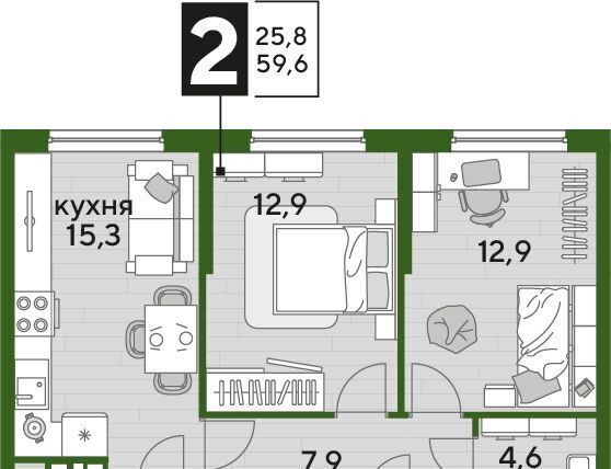 квартира г Краснодар р-н Прикубанский ул им. Анны Ахматовой фото 1