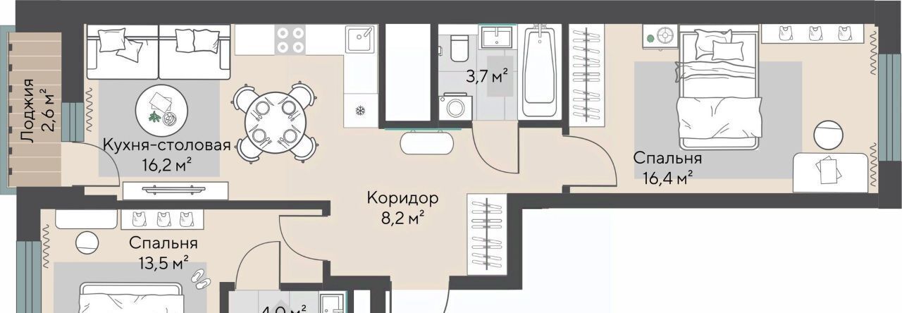 квартира г Екатеринбург Эльмаш ЖК Изумрудный Бор Проспект Космонавтов, жилрайон фото 2