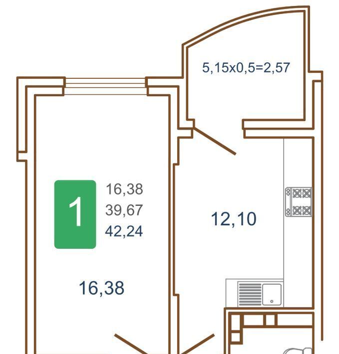 квартира г Краснодар р-н Прикубанский ул им. Кирилла Россинского 3/2к 1 фото 1