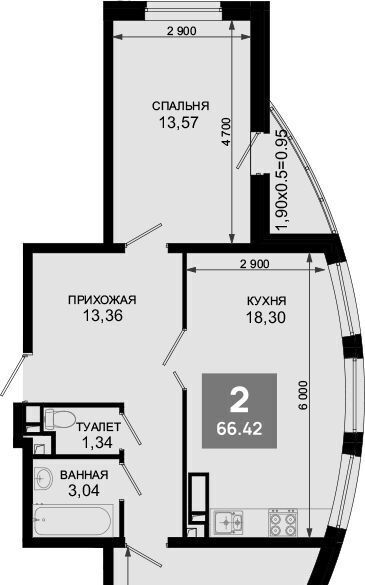 квартира г Краснодар р-н Прикубанский мкр им Петра Метальникова ЖК «Лучший» фото 1