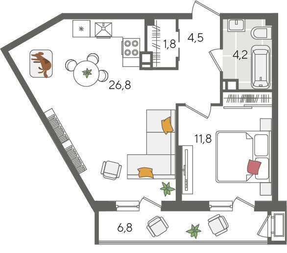 квартира г Краснодар р-н Карасунский ул Новороссийская 88 фото 1