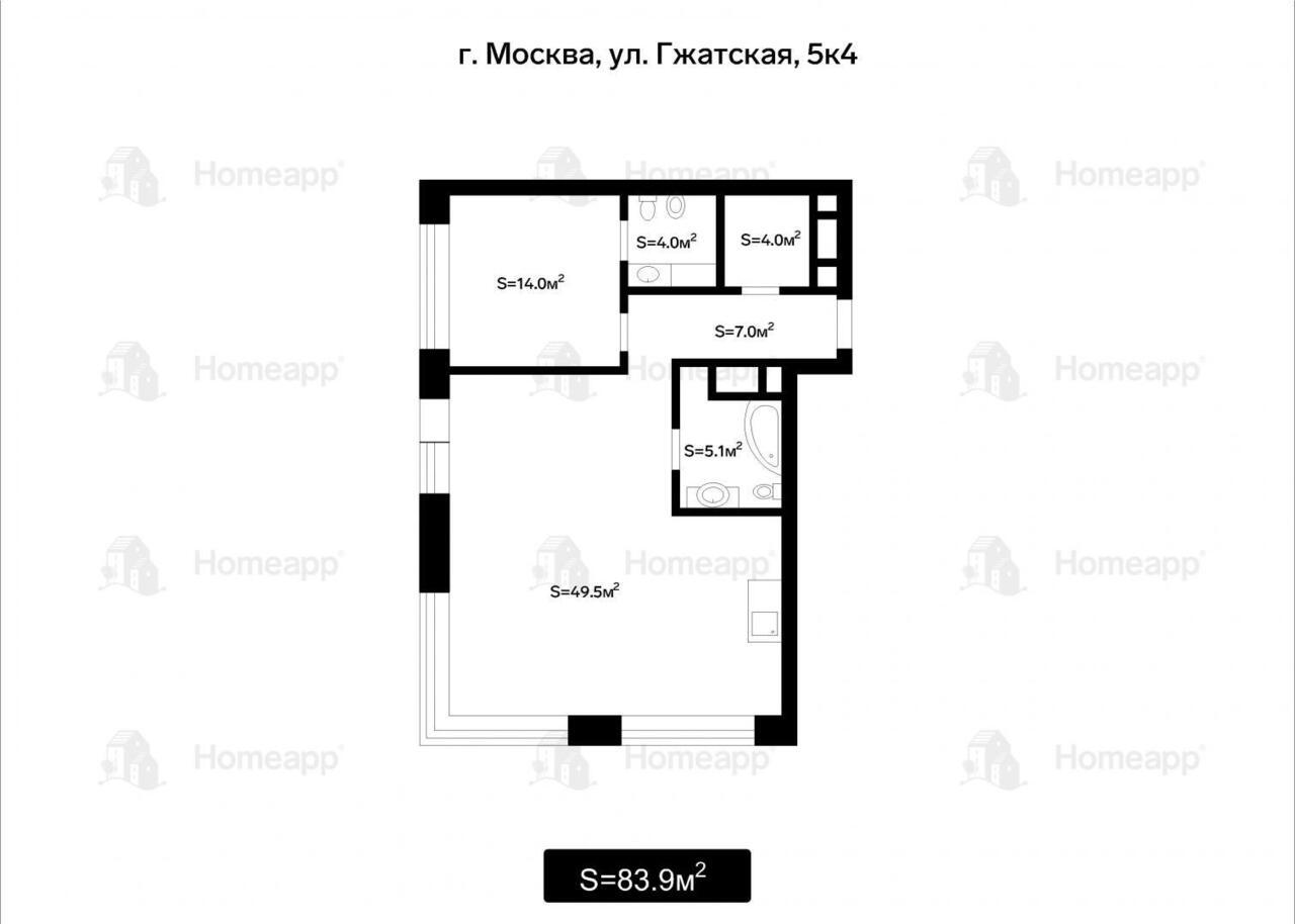 квартира г Москва ул Гжатская 5к/4 фото 30