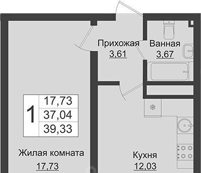 квартира г Краснодар р-н Прикубанский ЖК Зелёный театр фото 1