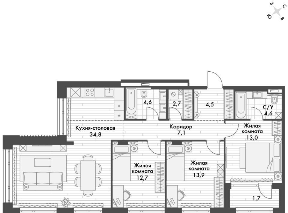 квартира г Владивосток р-н Ленинский ул Крылова 10 фото 1