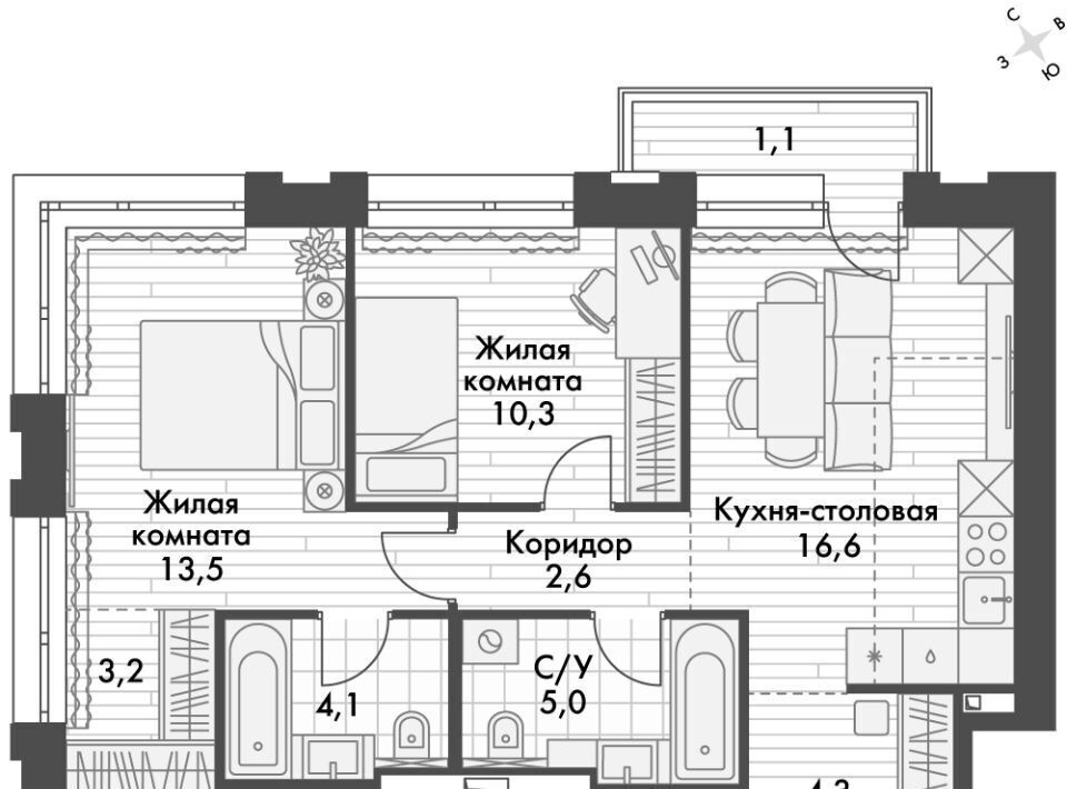 квартира г Владивосток р-н Ленинский ул Крылова 10 фото 1