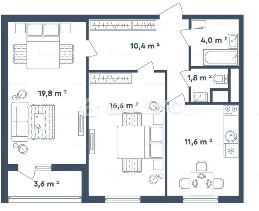 квартира г Москва метро Белокаменная ул Лосиноостровская 45к/2 фото 4