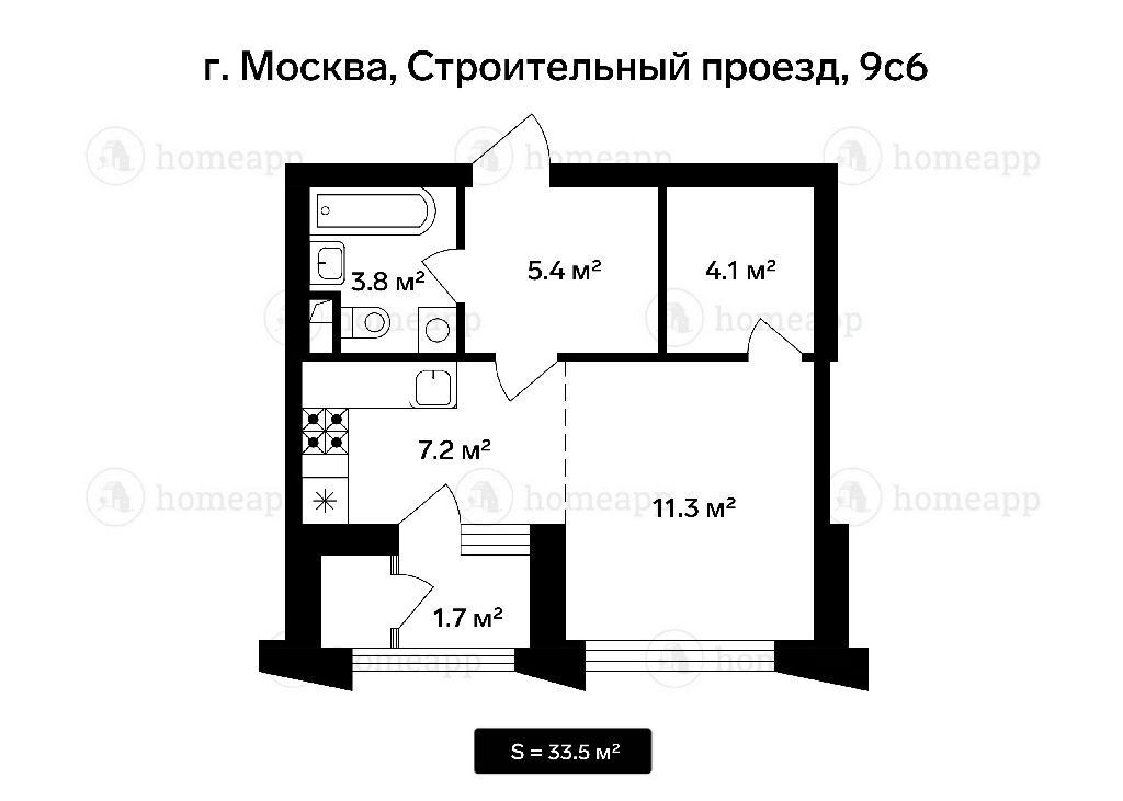 квартира г Москва метро Тушинская проезд Строительный 9с/6 фото 1