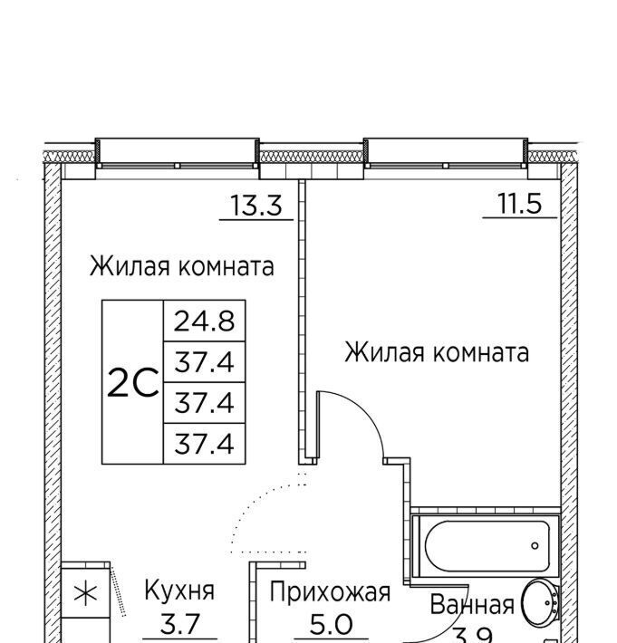 квартира г Владивосток р-н Ленинский ул Расула Гамзатова 7к/2 фото 1