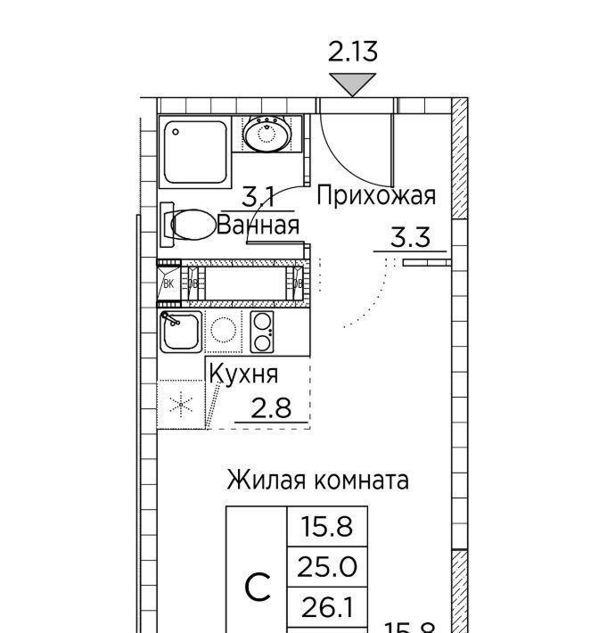 квартира г Владивосток р-н Ленинский ул Расула Гамзатова 7к/2 фото 1