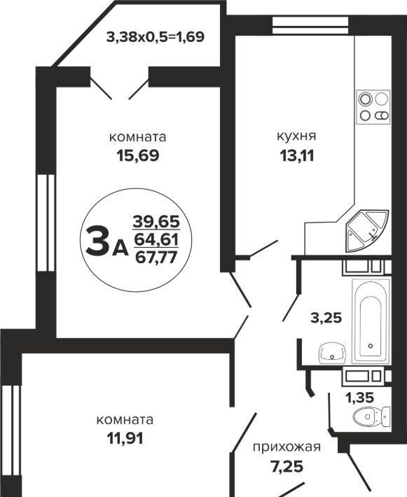 квартира г Краснодар р-н Прикубанский ул Российская 257/7 1 фото 1