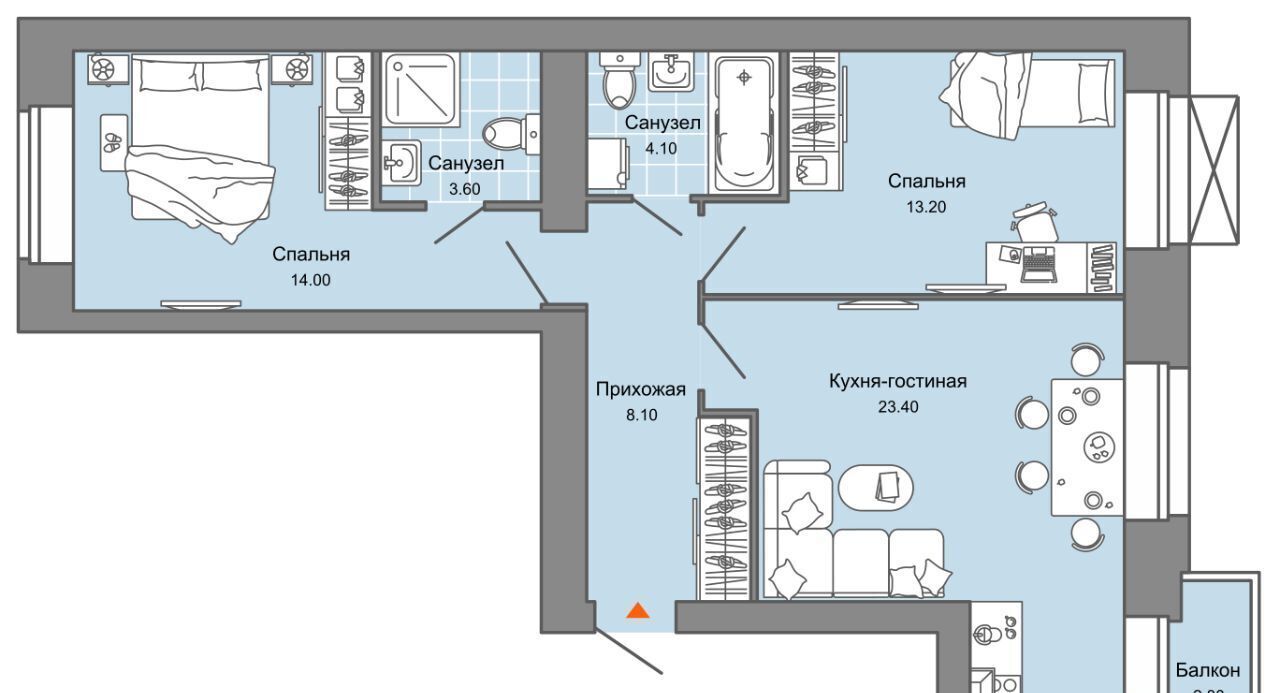 квартира г Пермь р-н Дзержинский ул Дзержинского 31а фото 1