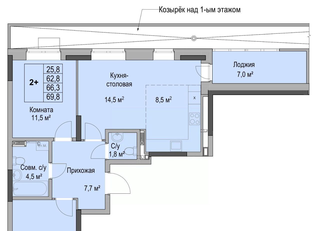 квартира г Ижевск р-н Первомайский пер Ботеневский 30к/1 фото 2