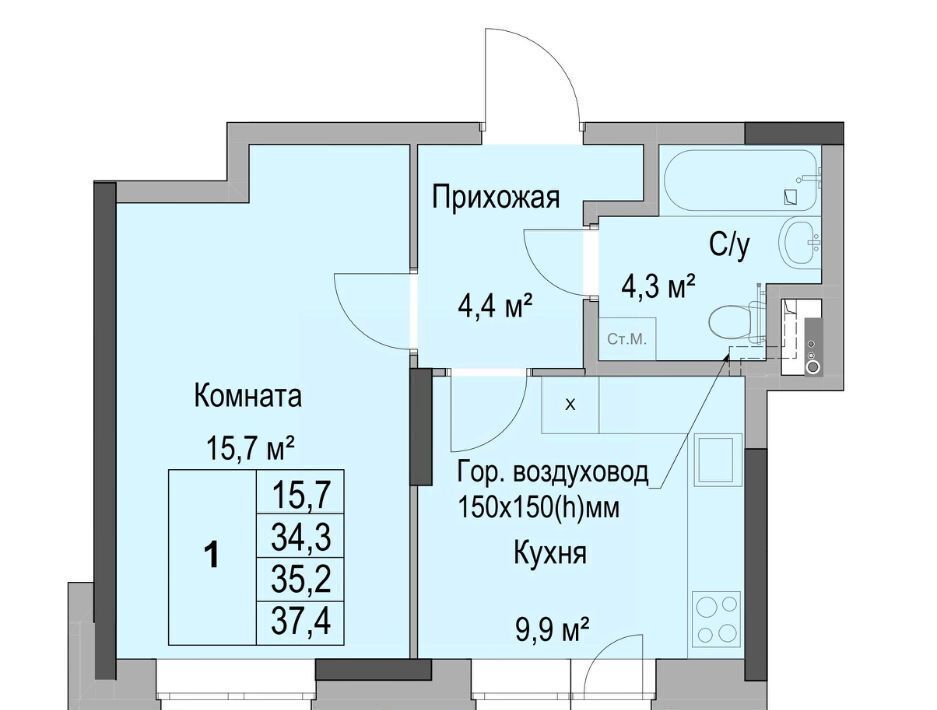 квартира г Ижевск р-н Первомайский пер Ботеневский 30к/1 фото 2