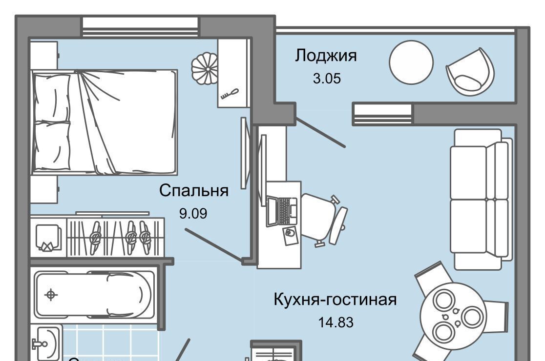 квартира г Ульяновск р-н Заволжский Новый Город ЖК «Светлые кварталы» 2 фото 1