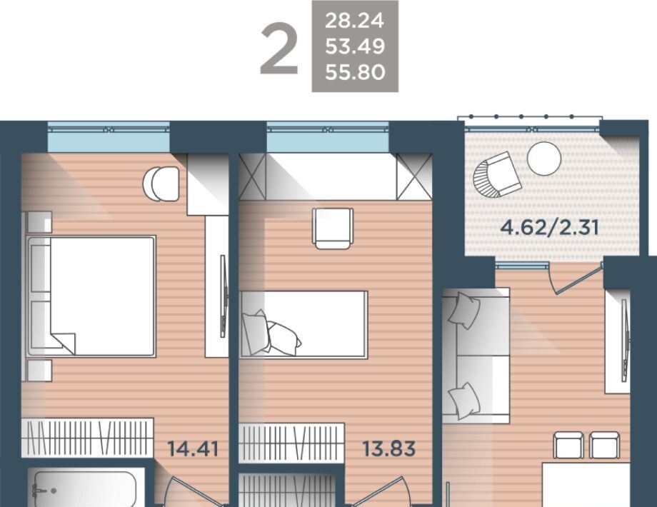 квартира г Калининград р-н Центральный ул Сержанта Мишина 81к/3 фото 1