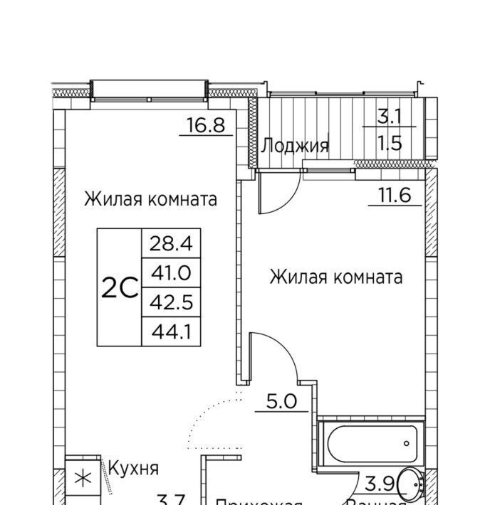 квартира г Владивосток р-н Ленинский ул Расула Гамзатова 7к/2 фото 1